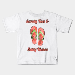 Sandy Toes And Salty Kisses Beach Style Kids T-Shirt